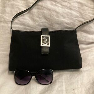 Vintage Ralph Lauren Black Nylon Pochette Shoulder Bag